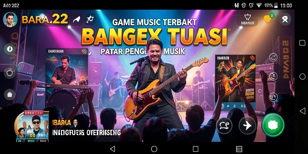 Screenshot BARA22 menampilkan pemain menikmati gameplay musik yang penuh warna.