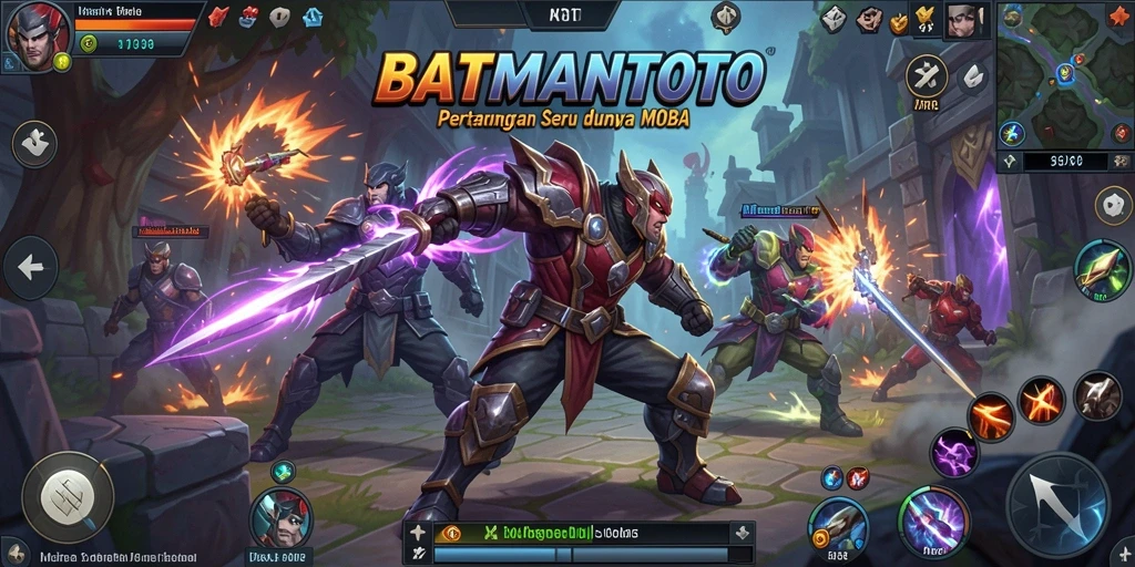 Gameplay seru di dalam pertempuran MOBA BATMANTOTO.