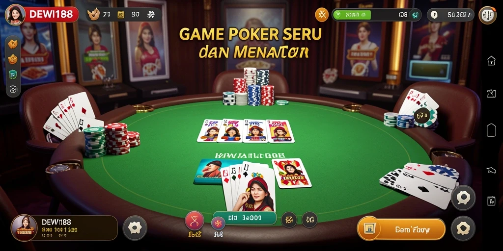Tampilan gameplay Poker yang menarik di DEWI188.