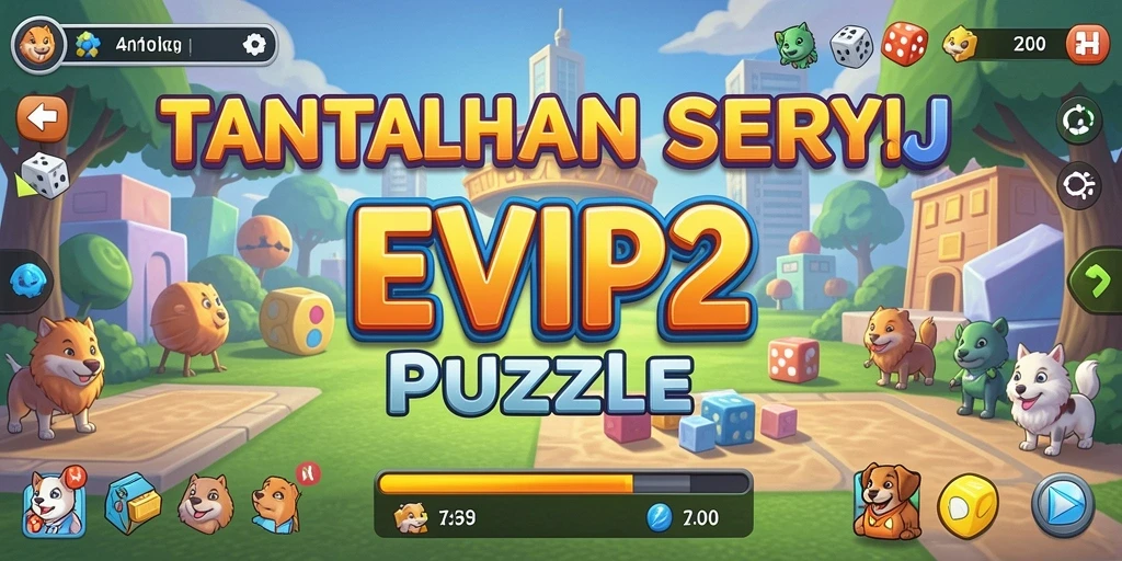 Tampilan gameplay EVIP2 yang penuh warna dan menantang.