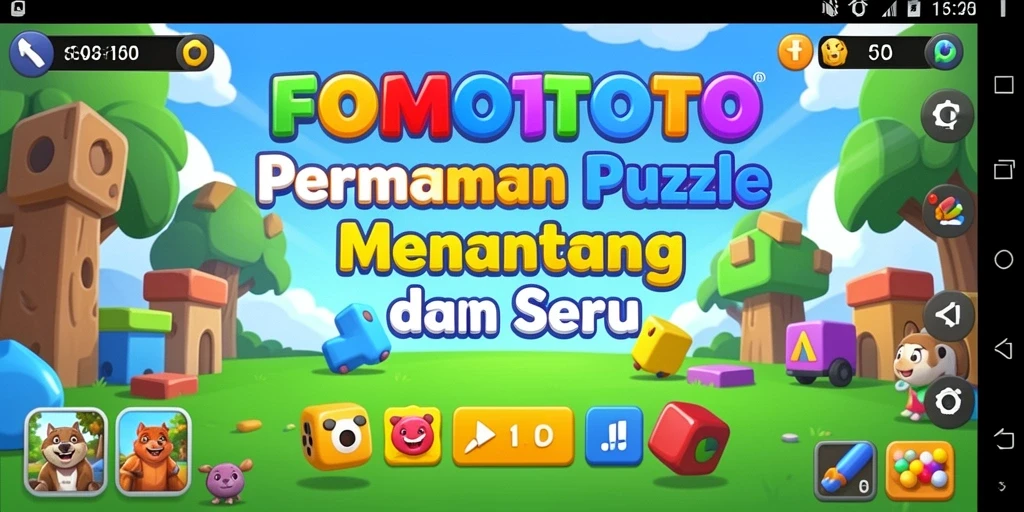 Tampilan gameplay FOMOTOTO yang menarik dalam menyelesaikan puzzle.