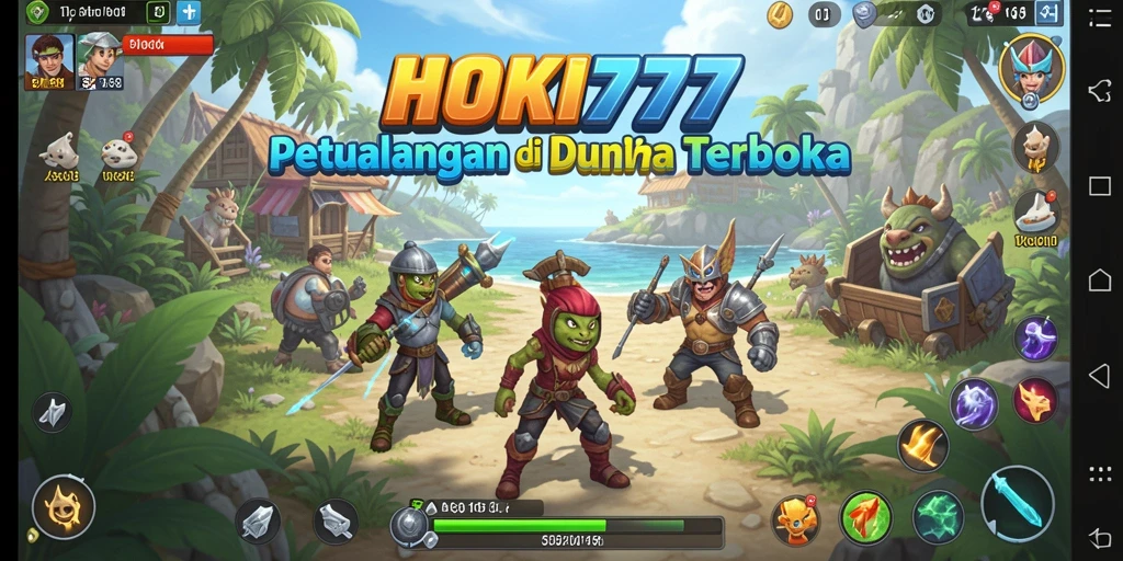 Tampilan gameplay fantastis HOKI777 dalam dunia terbuka yang luas.