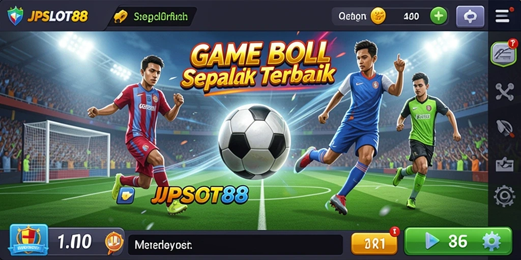 Tampilan gameplay JPSLOT88 yang penuh aksi sepak bola.