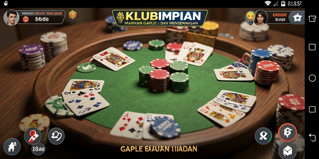Tampilan screenshot KLUBIMPIAN menampilkan keseruan bermain Gaple.