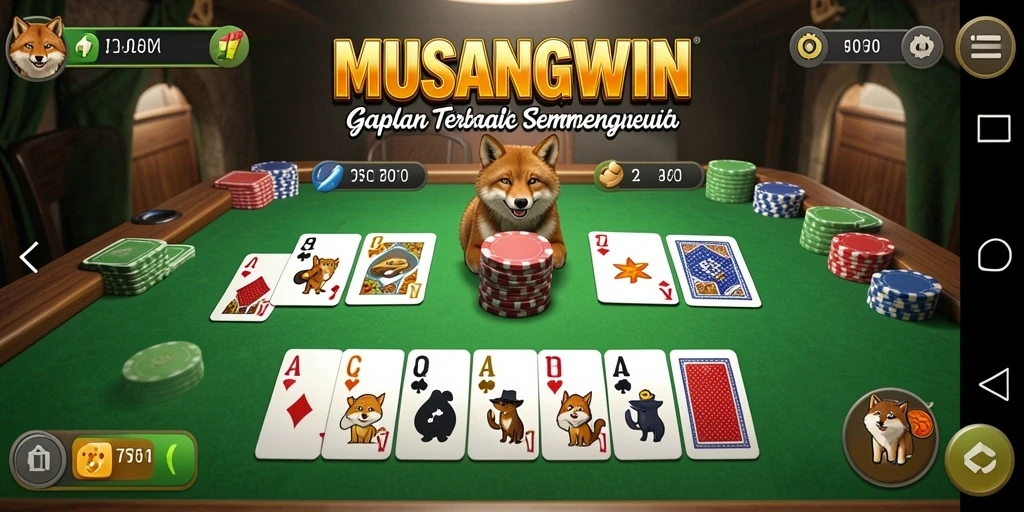 Screenshot utama MUSANGWIN menampilkan pengalaman bermain Gaple yang seru.