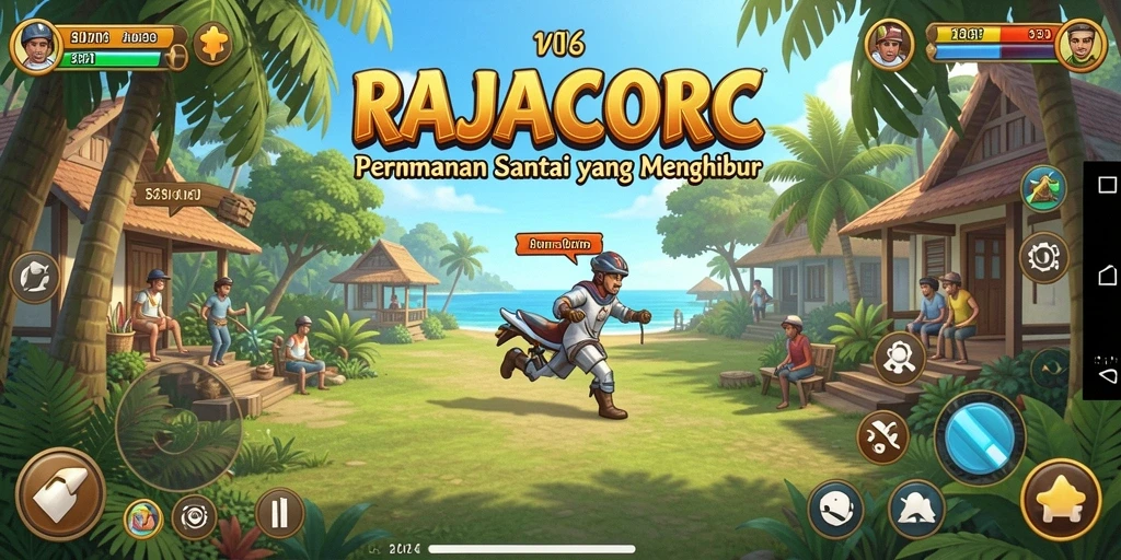 Tampilan menarik dari gameplay santai RAJACORC.