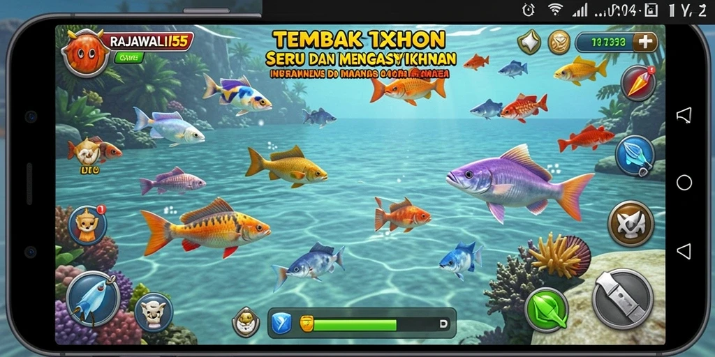 Tampilan screenshot yang menampilkan serunya gameplay Tembak Ikan.