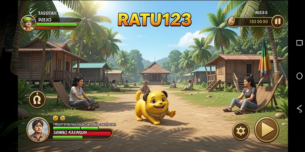 Screenshot dari gameplay RATU123 yang ceria dan penuh warna.
