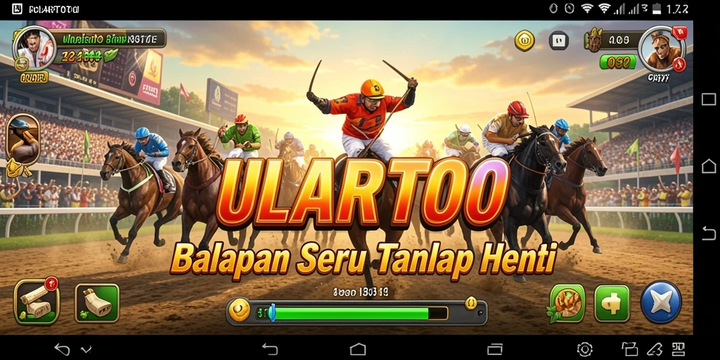 Tampilan gameplay balapan yang penuh aksi di ULARTOTO.